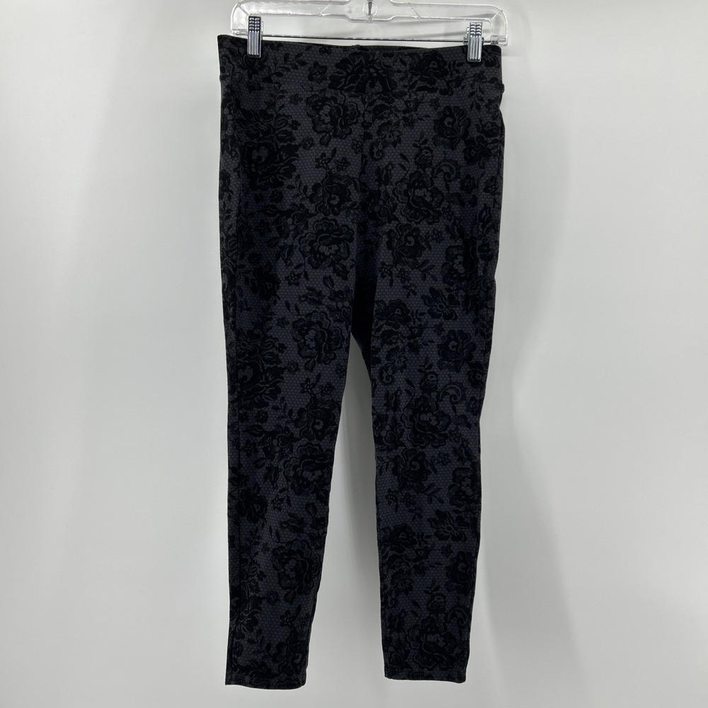 Torrid 0 Leggings Pants Women's Large Black Gray Crop Exercise Yoga Grunge Punk